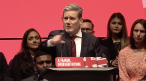 Sir Keir Starmer opened his conference speech by warning that the Conservatives have crashed the pound and lost control of the economy.