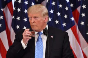 In a move that heightens the prospect of another trade war across the Atlantic, Donald Trump has vowed to impose a 200 per cent tariff on wine, champagne and other alcoholic products from the European Union unless the bloc immediately lifts its planned surcharge on American whiskey.