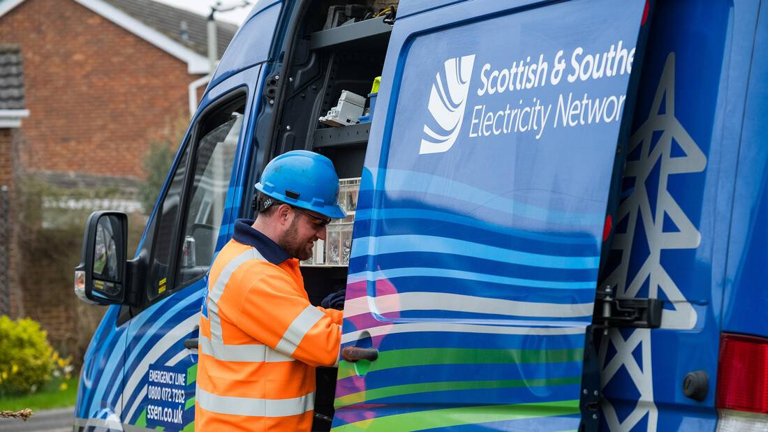 Scottish & Southern Electricity Network engineer and his van