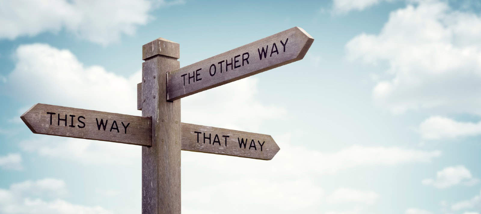 This way, That way, The other way - pointing in different directions