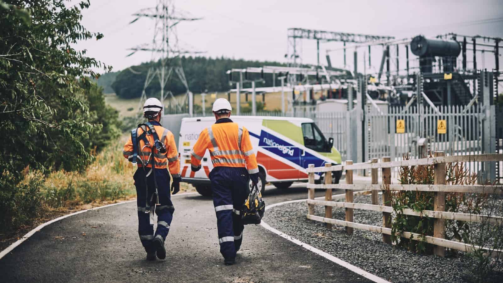 National Grid engineers at a substation